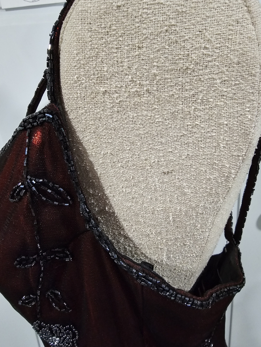 VINTAGE Alyce Designs Beaded Red And Black Gown - Picture 8 of 14